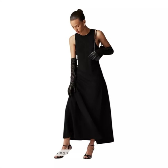 linen cocktail dresses The Noir Tailored Linen Dress - Sleeveless V-Neck Button-Front A-Line Dress in Premium European Linen
